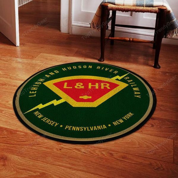 Lehigh Living Room Round Mat Circle Rug Lehigh & Hudson River Railway - Image 2