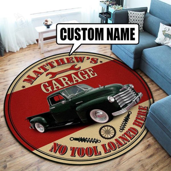 Personalized Garage Round Mat Round Floor Mat Room Rugs Carpet Outdoor Rug Washable Rugs