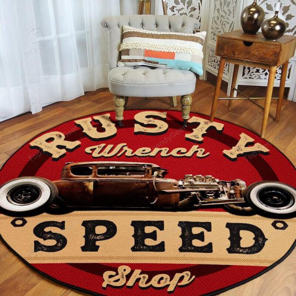 Rusty Wrench Garage Round Mat Round Floor Mat Room Rugs Carpet Outdoor Rug Washable Rugs - Image 2