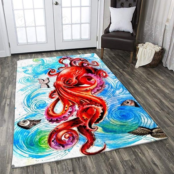 Octopus Rectangle Area Rugs Carpet For Living Room, Bedroom, Kitchen Rugs, Non-Slip Carpet Rp123523 Print